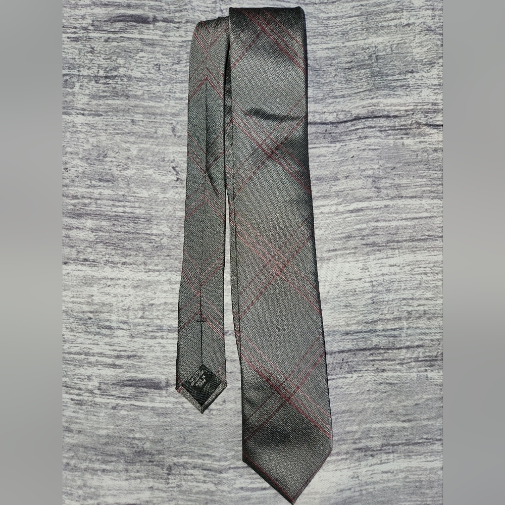 Calvin Klein Gray Polyester Silk Neck Tie